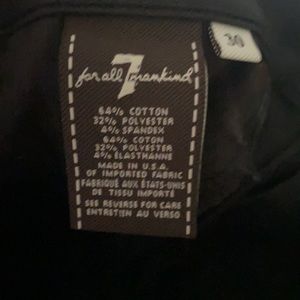 Black 7 size 30 7 for all mankind pants